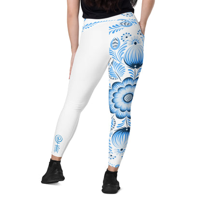Gzhel Leggings with Pockets