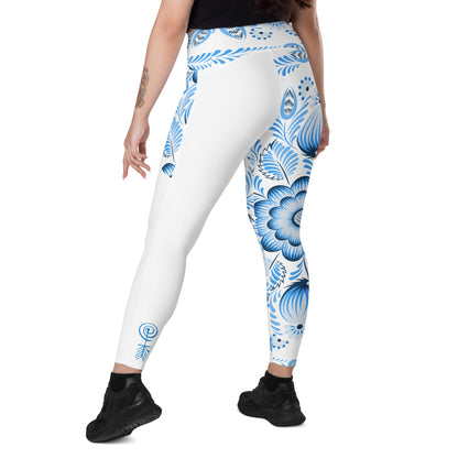 Gzhel Leggings with Pockets