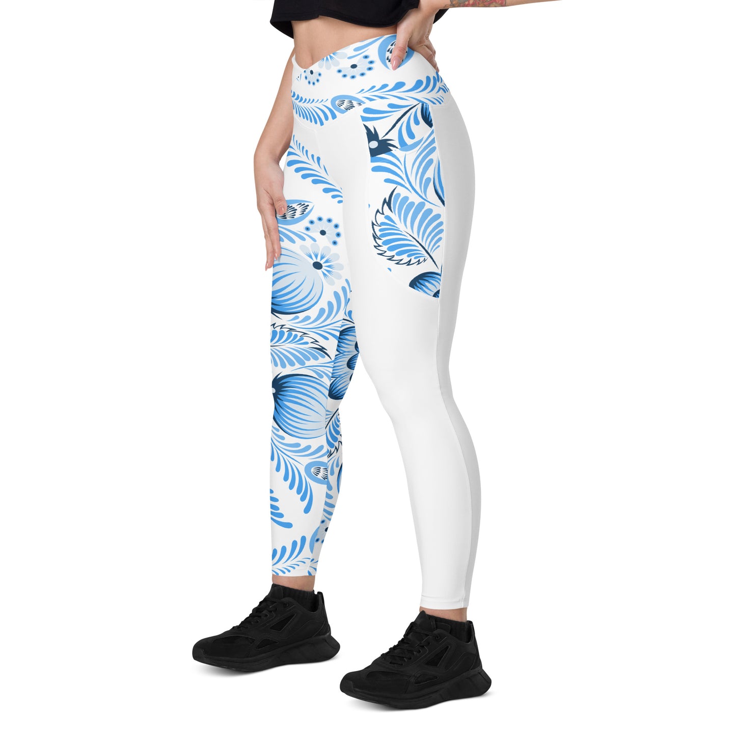 Gzhel Leggings with Pockets