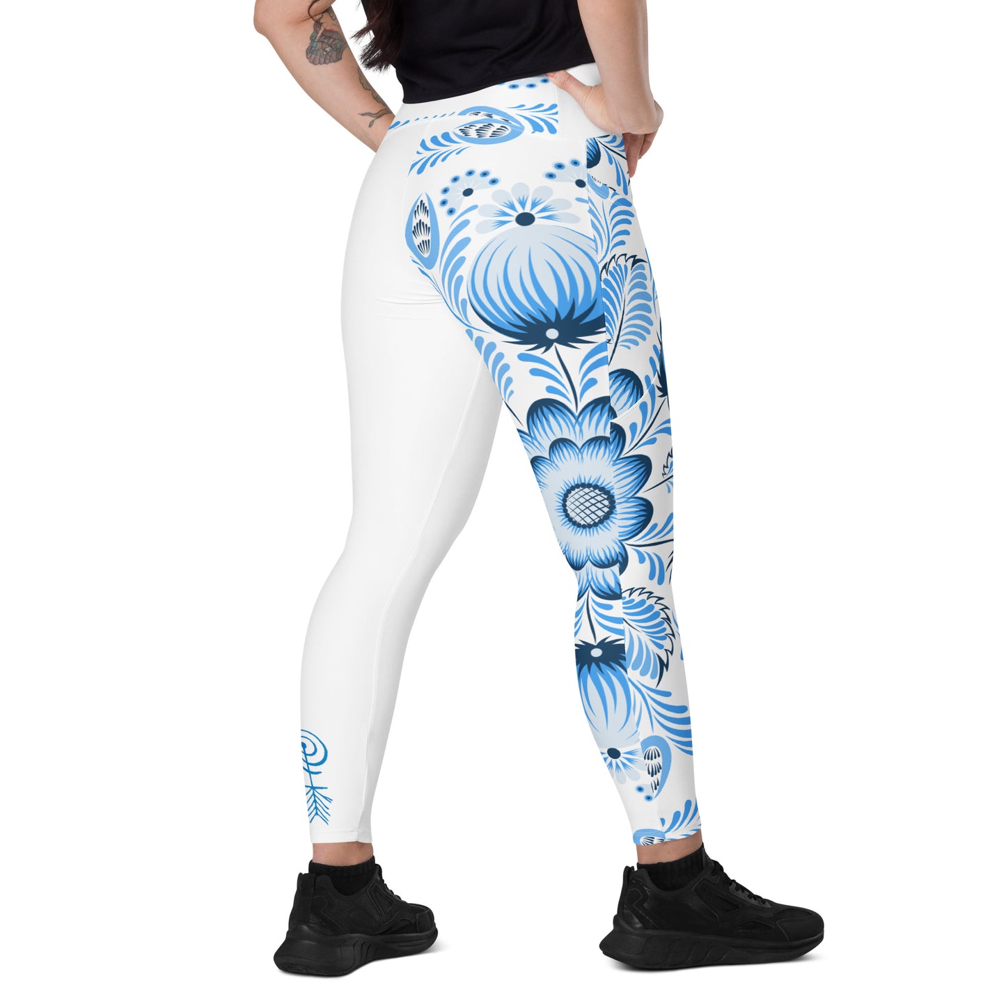 Gzhel Leggings with Pockets